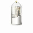 thumbnail image 3 of Birdcage-Style 360° Rotating Toothpaste and Toothbrush Holder with Glass Cover (White ), 3 of 5