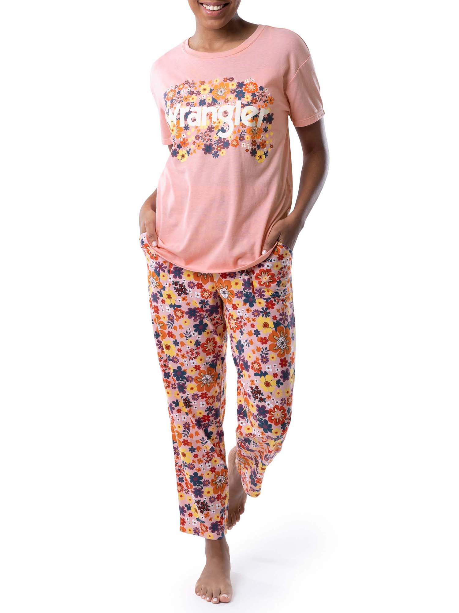 Wrangler Women's Short Sleeve Cotton Blend Pajama Set, Sizes S-4X