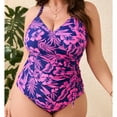 thumbnail image 5 of Pincandy Womens Plus Size Printed Backless One Piece Sporty Swimsuit Padded Wireless Slim Fit 4 Way Stretch Breathable for Beach Pool Summer Active Leisure Wear, 5 of 7