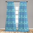 thumbnail image 5 of Ambesonne Whale Curtains, Oceanic Maritime, Pair of 28"x63", Turquoise Lilac Blue, 5 of 5
