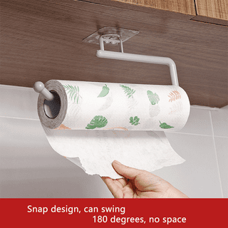SMARTAKE Paper Towel Holder with Adhesive Under Cabinet, Wall Mounted & No  Drilling, Rustproof Removable Kitchen Towel Holder for Home, Easy Tear