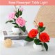 thumbnail image 3 of Lámpara LED de noche con forma de rosa, arreglo floral artificial realista, luces LED en macetas con rosas recargables por USB, lámpara de noche con rosas, lámpara decorativa para el hogar, la oficina, 3 of 7