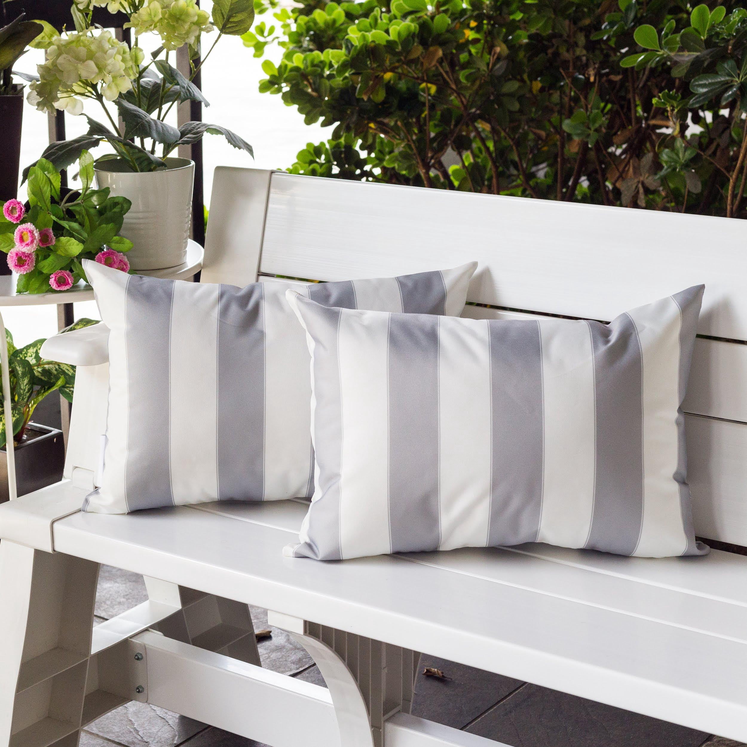 Riley Gray Rectangular Outdoor Throw Pillow