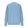 thumbnail image 6 of Sweatshirt for Women Graphic Crewneck Plus Size Thanksgiving Sweatshirts Pumpkin Long Sleeve Pullover Shirt Tops (Blue L), 6 of 6