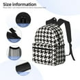 thumbnail image 5 of Daiia Houndstooth Black And White School Backpack for Men Women, Unisex Large Waterproof Bookbag Schoolbag Casual Daypack for High School/College/Teens/Travel/Work Black, 5 of 8