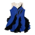 thumbnail image 3 of Alvivi Kids Girls Sparkly Rhinestone Sleeveless Gymnastics Leotard Figure Roller Ice Skating Dress Blue 6, 3 of 5