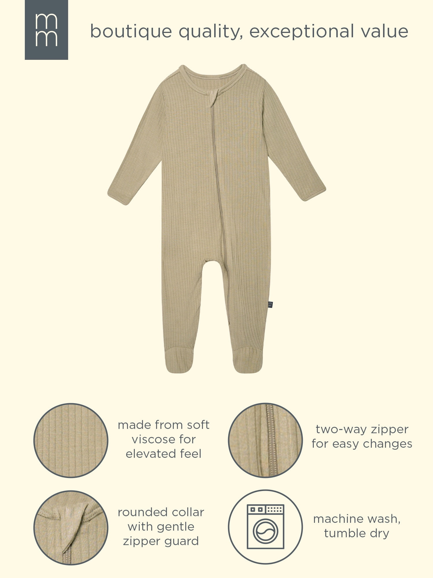 Modern Moments by Gerber Baby Neutral Viscose Patriotic Americana Two-Way Zip Sleep 'N Play Footed Pajamas, Sizes Newborn - 6/9 Months