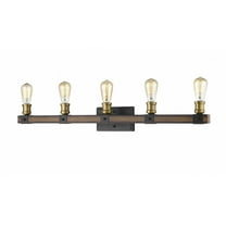 5 Light Bath Vanity In Restoration Style 38 Inches Wide By 9.75 Inches High-Rustic Mahogany Finish Z-Lite 472-5V-Rm