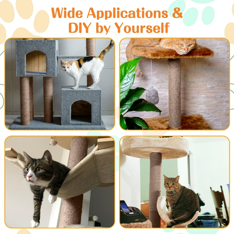 Tiragraffi Per Gatti In Sisal - Ricambio Per Graffiatoi, Giallo 38cm - Foto 4