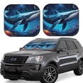 thumbnail image 6 of Kdxio Colorful Ocean Whale Print 2-Piece Sun Shade Front Windshield - Foldable Car Front Window Sunshades for Most Sedans SUV Truck, 6 of 6