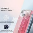 thumbnail image 2 of iPhone 15 Case with Screen Protector, Gradient Color Feather Pattern Full Body Shockproof Protective Anti-Scratch Drop Proof Slim Fit Phone Case for Apple iPhone 15, Rose, 2 of 8