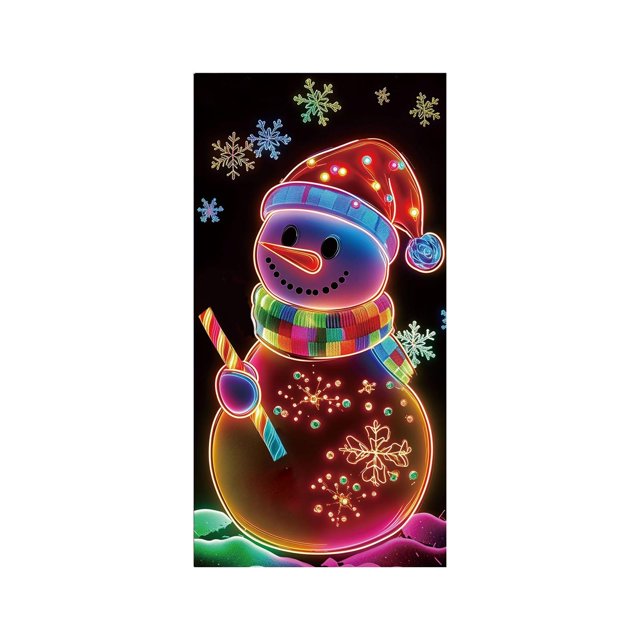 Adornos navideños, regalos navideños, cubierta de puerta navideña fluorescente, decoración navideña con estampado de Papá Noel y árbol, pancartas festivas para interiores y exteriores, fiestas navideñ