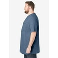 thumbnail image 3 of KingSize Men's Big & Tall Shrink-Less Lightweight Longer-Length Crewneck Pocket T-Shirt - XL, Heather Slate Blue, 3 of 5