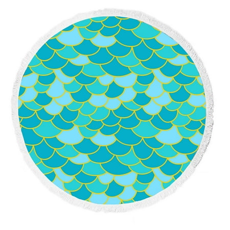 ECZJNT Fish scale Beach Towel Beach Blanket Beach Yoga Mat
