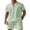 Light Green, variant on Men's Two Piece Beach Set Short Sleeve Button Up Shirts Summer Cuban Outfit