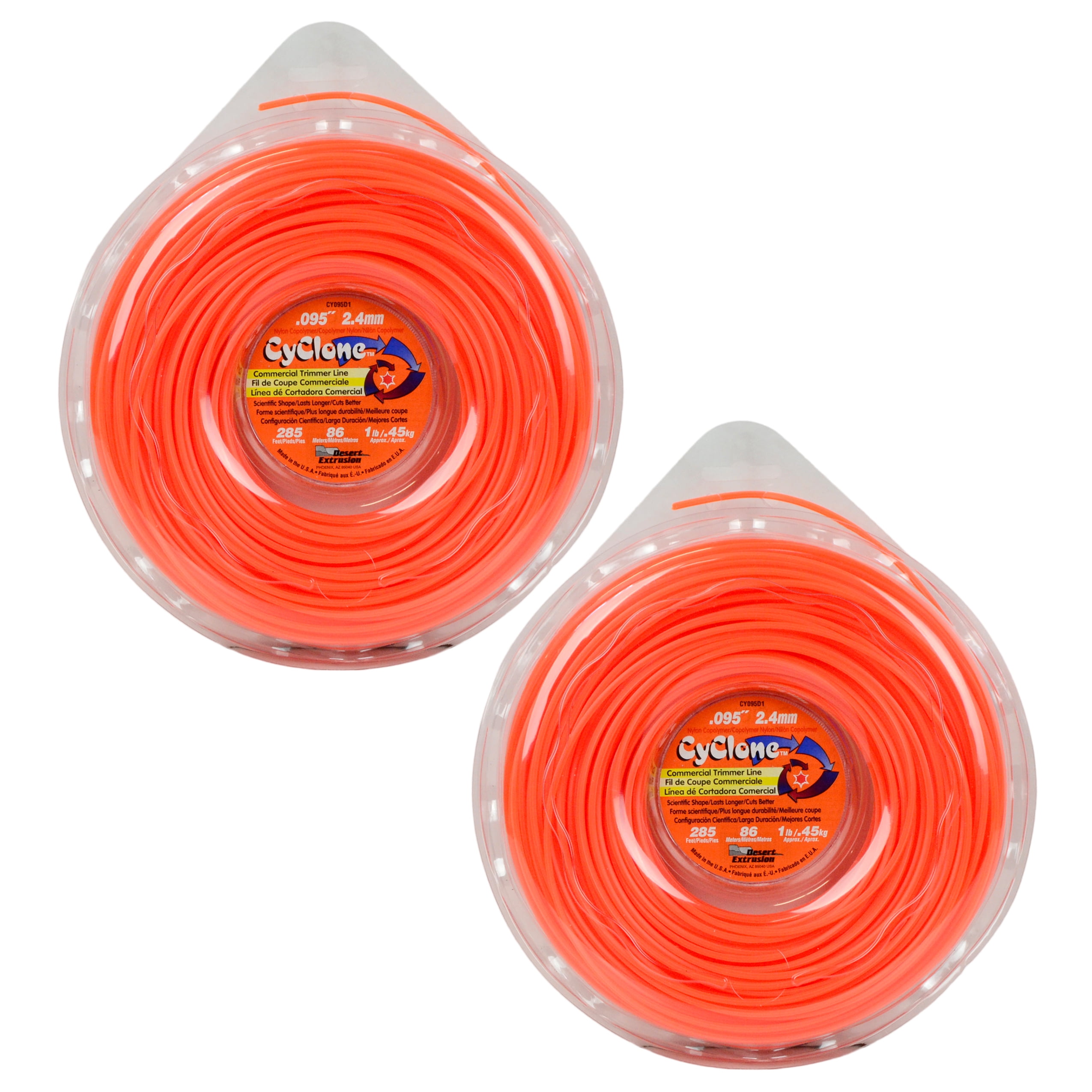 Lasts Up To 40% Longer Nylon Co-Polymer 5 Lb Spool Red Commercial Trimmer Line 