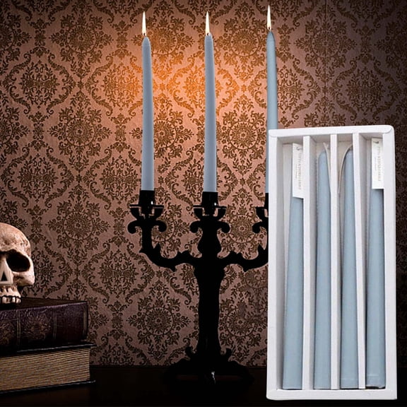 4 Pack 10 Inch Dripless Taper Candles, Long Stem Candlesticks for Halloween,Christmas & Dinner Table Decor,Party Home Decor