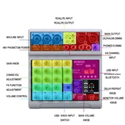 BOMGE Audio Mixer, Soundboard Mixing Console with 5-Channel Digital USB Bluetooth Echo Delay Effect, 48V Phantom Power Stereo DJ Mixer for Recording, Live Broadcasting, Podcasting (BM-05 5 Canales)