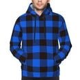 thumbnail image 4 of Bingfone Buffalo Plaid Blue Black Men'S Drawstring Hoodie Long Sleeve Pocket Sweatshirts-4x-Large, 4 of 9
