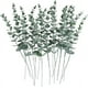thumbnail image 1 of Xiao Hua 24 tallos de eucalipto artificiales para decoración, hojas de eucalipto, ramas de vegetación artificial para centros de mesa de boda, arreglos florales, decoración de casa de campo., 1 of 5