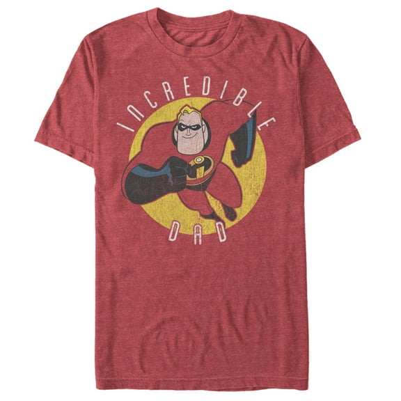 Men's The Incredibles Incredible Dad Graphic Tee Red Heather Small