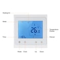 thumbnail image 3 of Mistaha 16A Programmable Electric Floor Heating Thermostat Temperature Controller Touchscreen LCD with Backlight Voice Control, 3 of 8