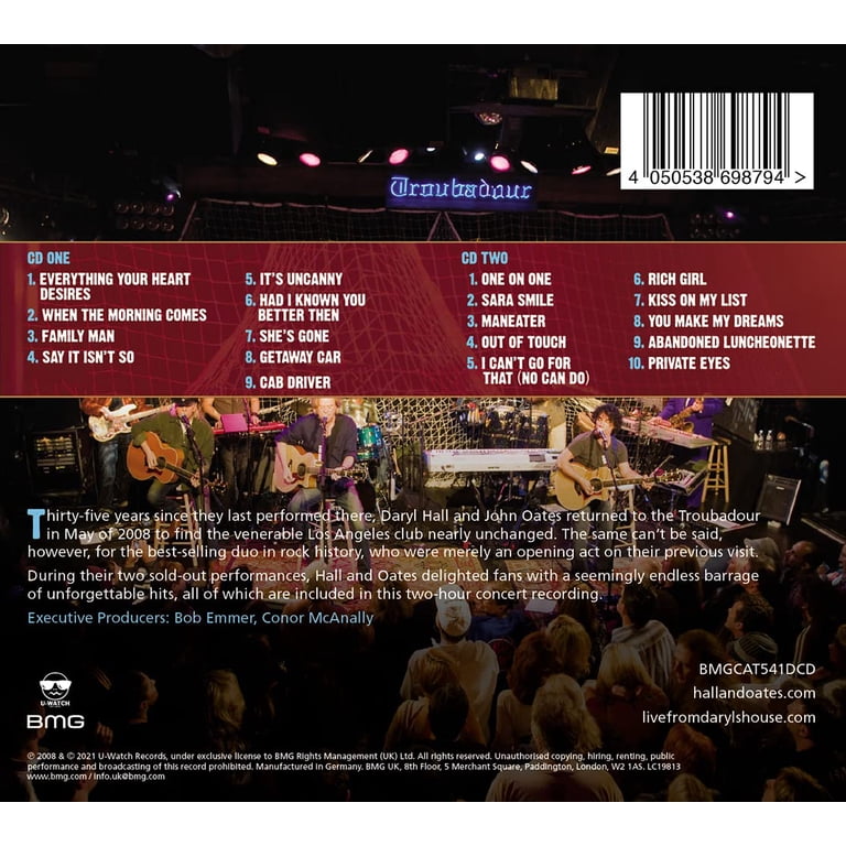 Daryl Hall & Oates, John - Live At The Troubadour - Music