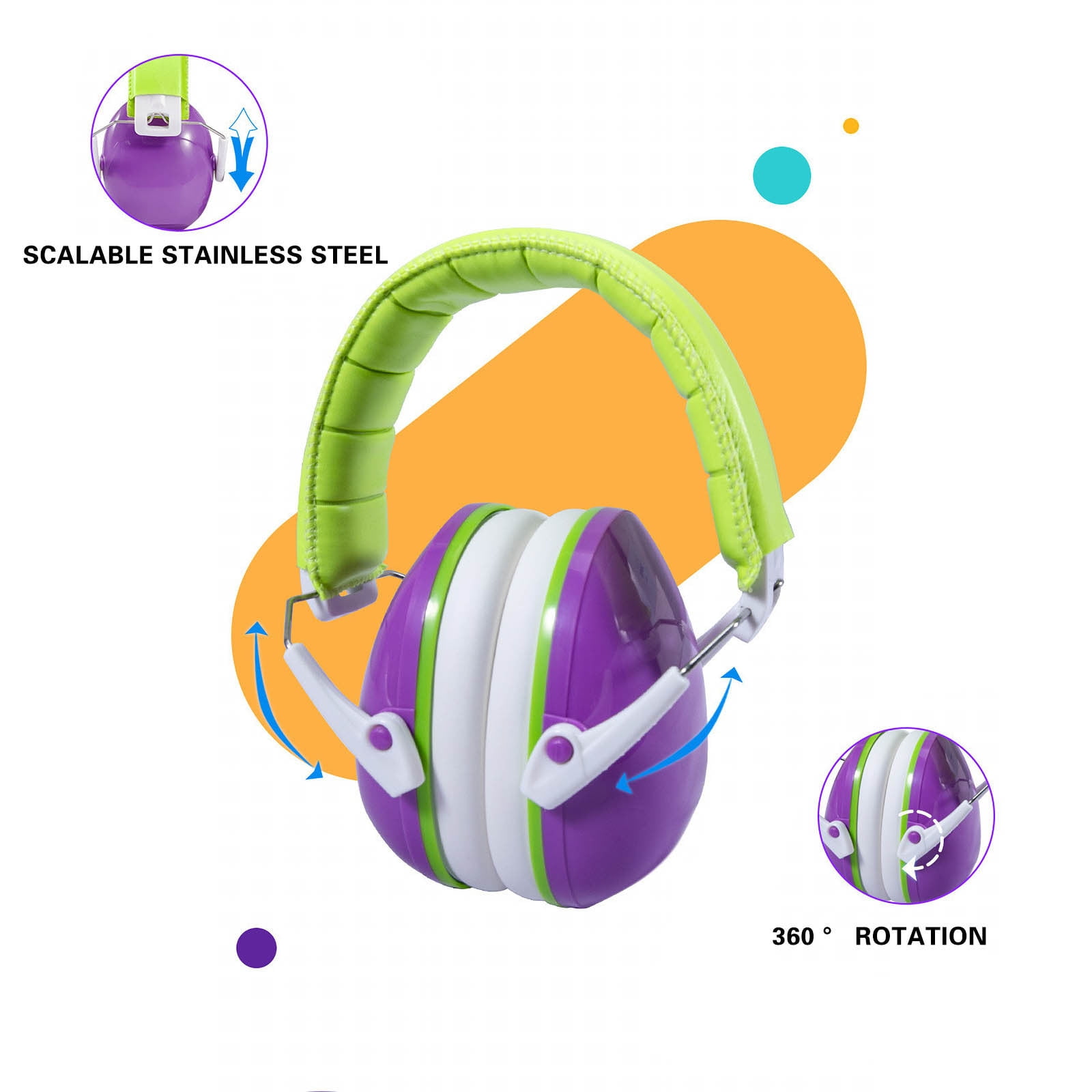 Specollect 3Pcs Foldable Ear Muffs for Noise Reduction Earmuff Noise Protection Reduction Headphones for Toddlers Kid Children Teen Safety Hearing Ear Muff Air Shows,Concerts,Firework,Study