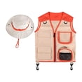 thumbnail image 4 of Kits de explorador para niños, chaleco y sombrero para cosplay para fiesta de Halloween, juguetes educativos para juegos de rol, equipo de campamento, rojo, 4 of 8