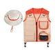thumbnail image 4 of Conjunto de disfraz de explorador para niños, chaleco de carga y sombrero, juego de rol, vestido de aventura en el patio rojo, 4 of 9