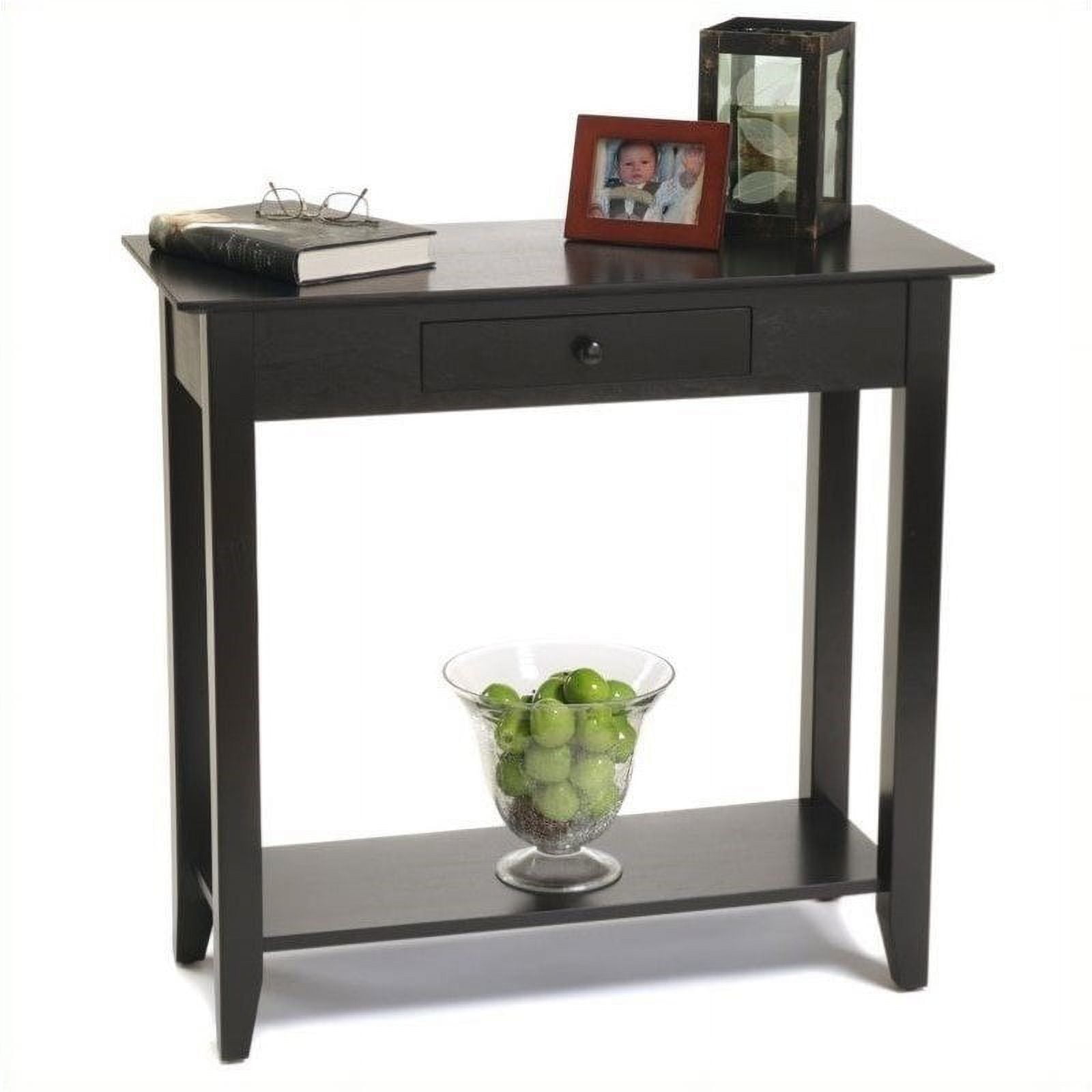4 Piece Coffee Table Set with Coffee Table Set of 2 End Tables and Hall Table in Black