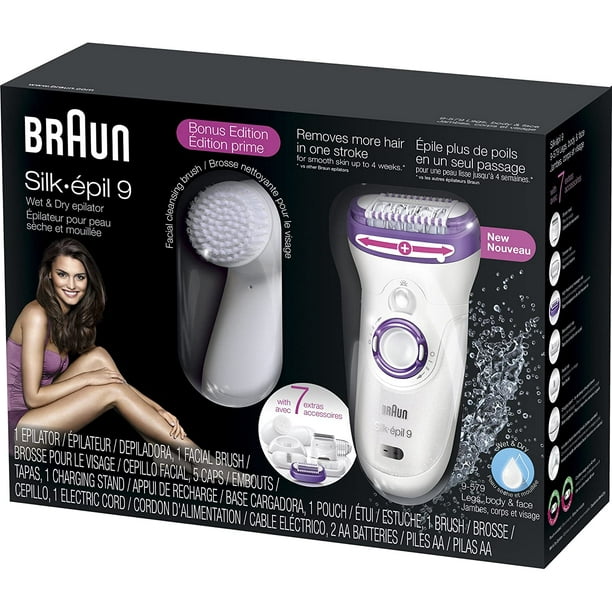 Braun Silk-épil 9 9-579 Women's Epilator, Electric Hair Removal, Wet Dry,  with Electric Razor - Bonus Ediiton 