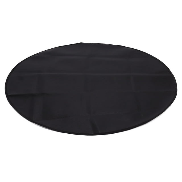 BBQ Mat Round 2 Layers Silicone Coated Fiberglass Cloth Fireproof Film Grill Floor Pads for Lawn Smokers Deck Patio 61cm / 24in
