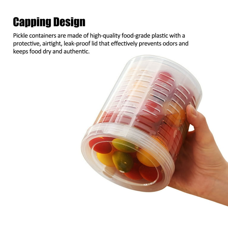 Pickle Jar with Strainer Insert，Fruits Storage Container,Food Grade  Material,Keep Food Dry and Original,800ML 