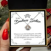 Aphrodite’s Badass Sister Luxe Crown Sterling Silver Necklace Pendant, Female, Women, Teens, Girls Gift