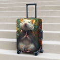 thumbnail image 2 of Lsque Colorful Flower Meditating Hamster Printed Luggage Cover, Travel Luggage Protector,Scratch and Dirt Resistant, Fits 18-32 Inch Luggage - Medium, 2 of 9