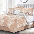 thumbnail image 2 of Collections Etc SL Spirit Linen Home EST. 1988 Foliage Collection Comforter Set - Oversized Reversible Bedding, Pre-Washed for Extra Softness, King, Taupe Ivory, 2 of 8