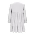 thumbnail image 4 of Women's Casual V Neck Long Sleeve Dress Elegant Solid Color Flowy Spring Summer Daily Outfit Comfortable Loose Fit Outdoor Wear, 4 of 6