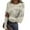 Khaki, variant on Womens Crewneck Long Sleeve T-Shirts Ribbed Knit Casual Tops Tee Slim Fitted Rib Shirts