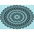 thumbnail image 1 of Ahgly Company Indoor Rectangle Patterned Deep-Sea Blue Area Rugs, 2' x 4', 1 of 6