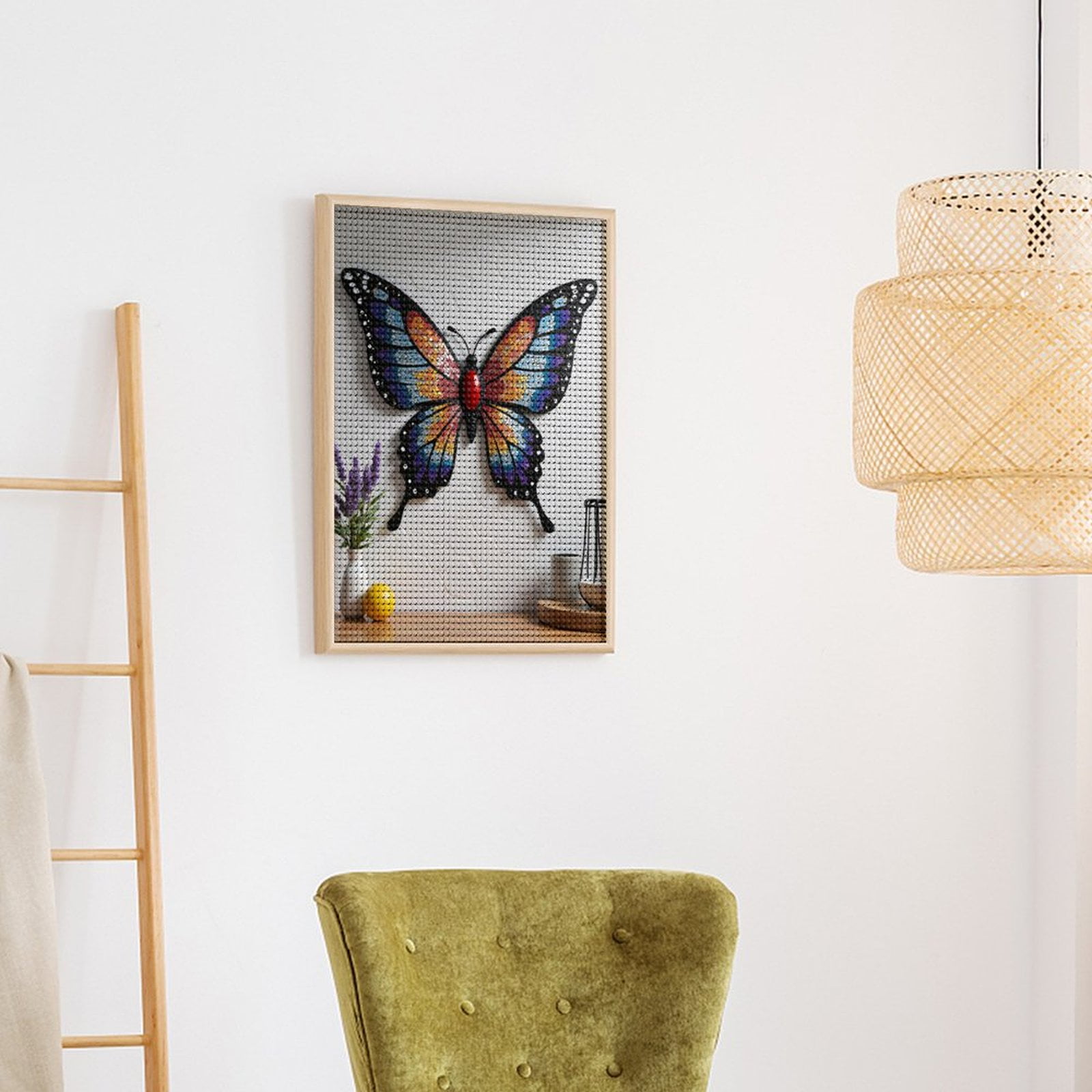 Diamond Art Kits for Adults - Colorful Mosaic Butterfly Art 5d Diamond Painting for Adults, Diamond Art for Adults Beginners, Frameless Diamond Painting Kits for Adults for Home Wall Decor