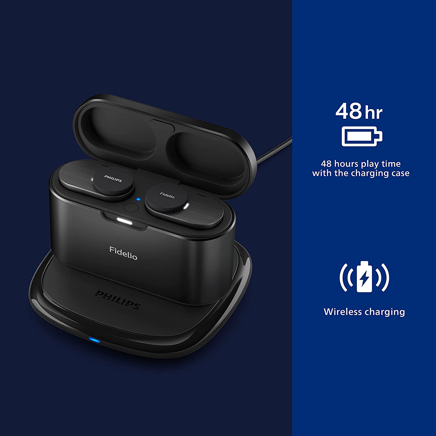 PHILIPS Fidelio T1 True Wireless Headphones with Active Noise Canceling Pro+ Audiophile Quality, Black
