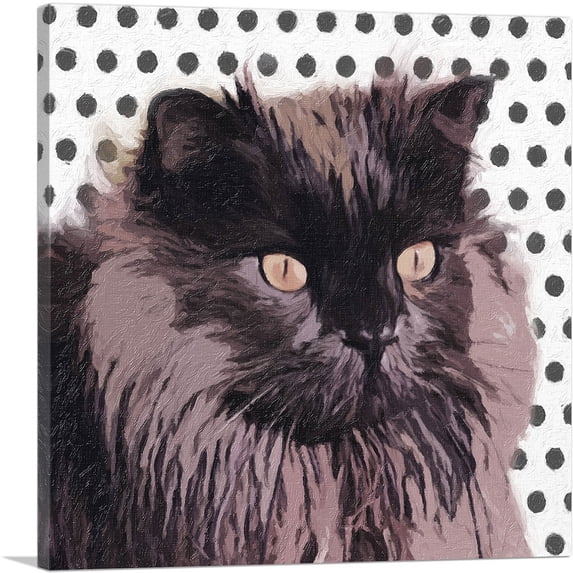 ARTCANVAS Chantilly-Tiffany Cat Breed Dots Canvas Art Print - Size: 26" x 26" (0.75" Deep)