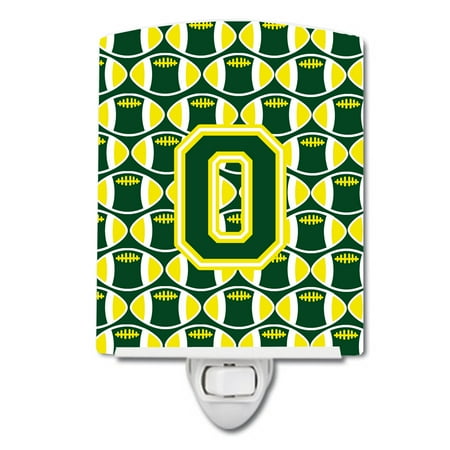 

Caroline s Treasures CJ1075-OCNL Letter O Football Green and Yellow Ceramic Night Light 6x4x3 multicolor