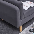 thumbnail image 5 of Aukfa 85" Sectional Couch Reversible L shape Sofa for Living Room, Solid Wood Legs, Linen, Gray, 5 of 14