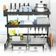 thumbnail image 3 of Escurridor de trastes Rack para Cocina Organizador Platos, Vasos y Utensilios Fabricado con Acero Inoxidable, Organizador de Espacios en la Cocina (Escurridor 2 Niveles 65 cm), 3 of 7