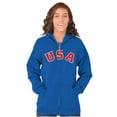 thumbnail image 3 of USA United States Patriotic 4th July Unisex Fleece Graphic Zip Up Hoodie Brisco Brands 4X, 3 of 6