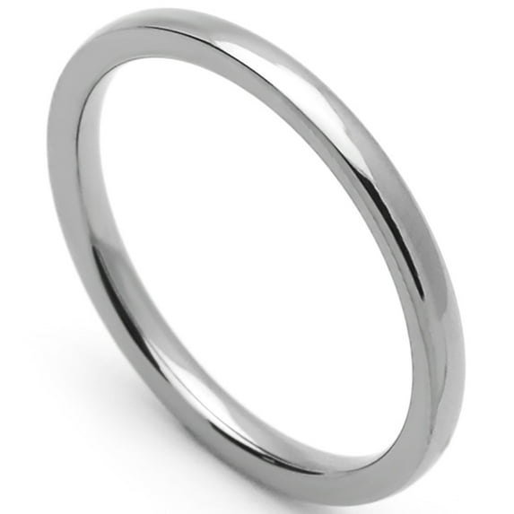Women's 2MM Comfort Fit Stainless Steel Wedding Band Classic Domed Ring (Size 1 to 12) Size 1