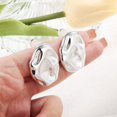 thumbnail image 6 of Lancharmed Silver Plated Studs Earrings for Womens,Oval Earring Womens Gifts Under 25 Dollars, 6 of 7