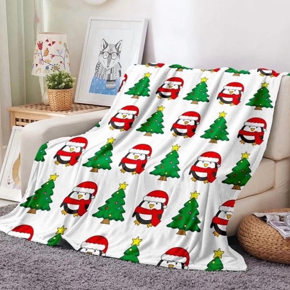 Christmas Blanket,Throw Blankets Christmas Throw Blanket for Couch,Soft Warm Cozy Reversible Winter Holiday Blanket,39.4*51.21 Inches,Snowmen Gifts